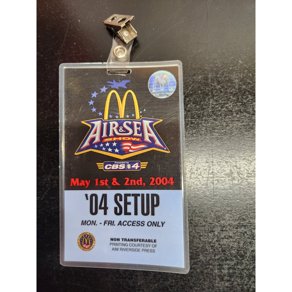 McDonald's Air & Sea Show 2004 Setup Event Credential Pass No. 0423